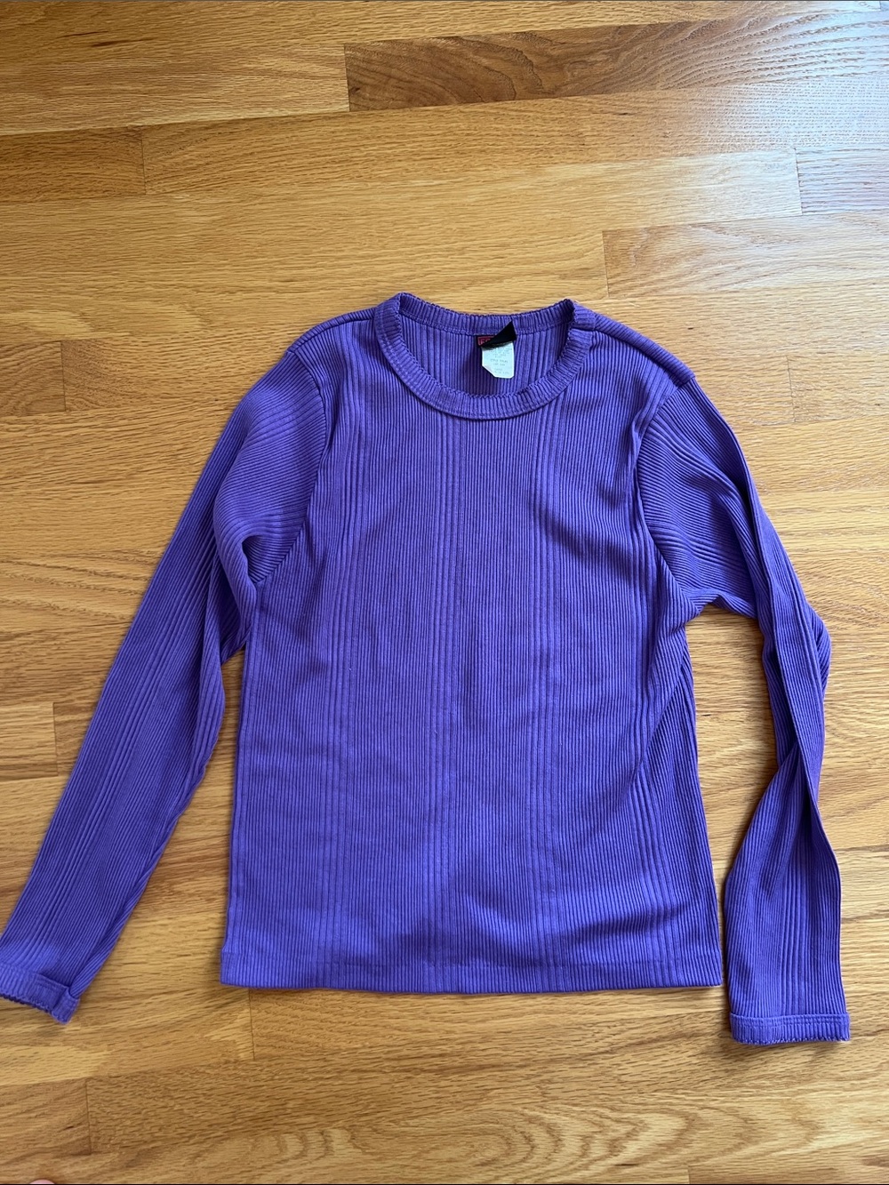 Vintage Freeze Frame girls 14 Purple Ribbed Crewneck Sweater